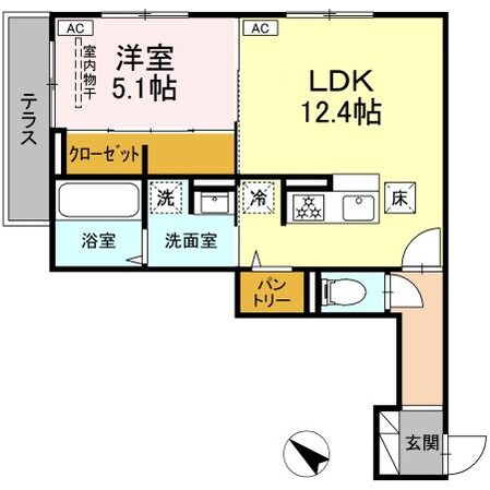 富沢駅 徒歩15分 1階の物件間取画像